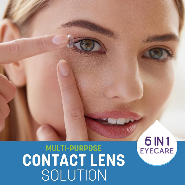 Multi-Purpose Contact Lens Solution 360Ml/Cleans, Disinfects, Lubricates and Hydrates Your Contact Lenses/Added Aloe Vera Known to Soothe and Refresh/Suitable for All Lens Types