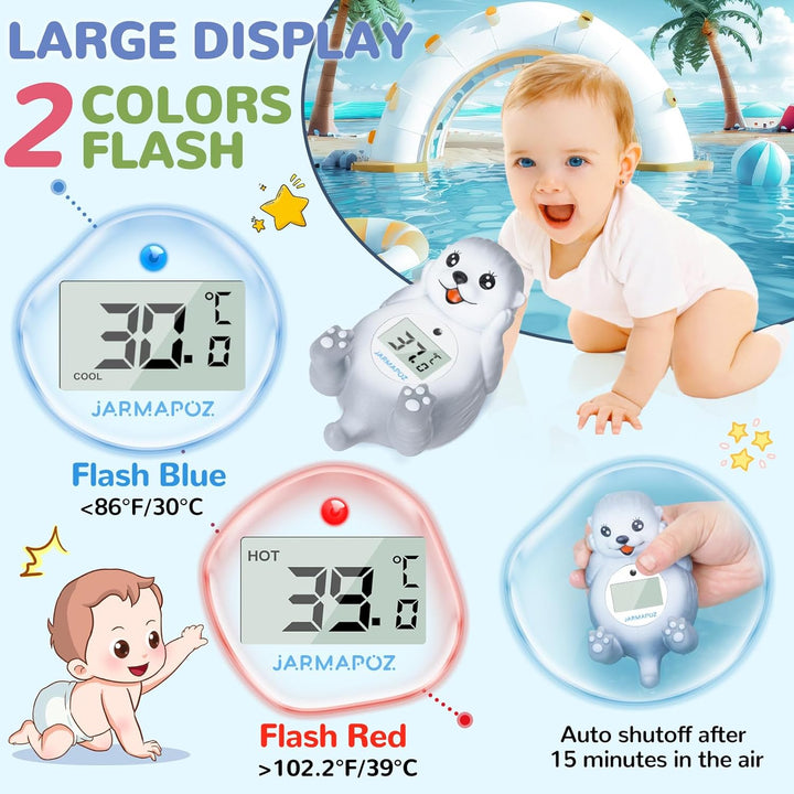 Baby Bath Thermometer - Water Thermometer for Baby Safety - Quick Read Floating Bathtub Toy in Fahrenheit & Celsius - Ideal for Infant, Newborn & Toddler Bath Time (Otter)