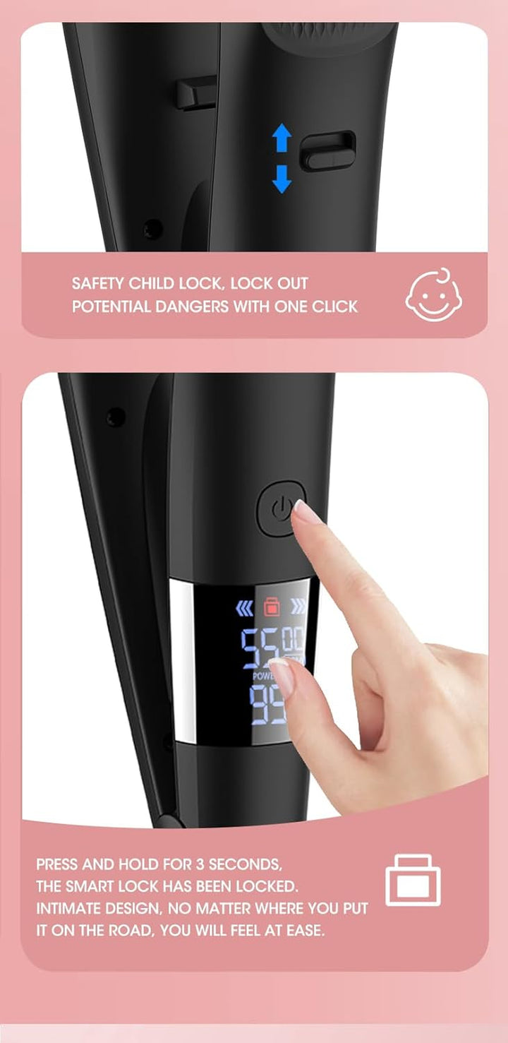 Split End Hair Trimmer Cutting Tool,Removes Split Ends and Broken Hair Tips Quickly and Effectively, without Loss of Length for Healthy Hair, with LED Display, 2H Battery Life