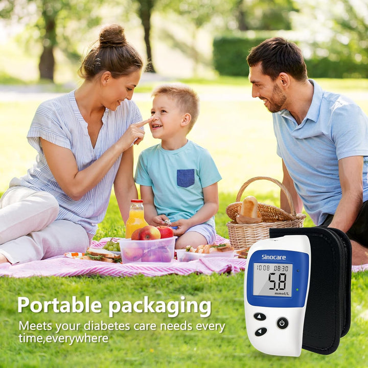 Blood Glucose Meter/Blood Sugar Monitor Safe-Accu2 /Blood Sugar Test Kit with Test Strips X 50 & Case for UK Diabetics -In Mmol/L