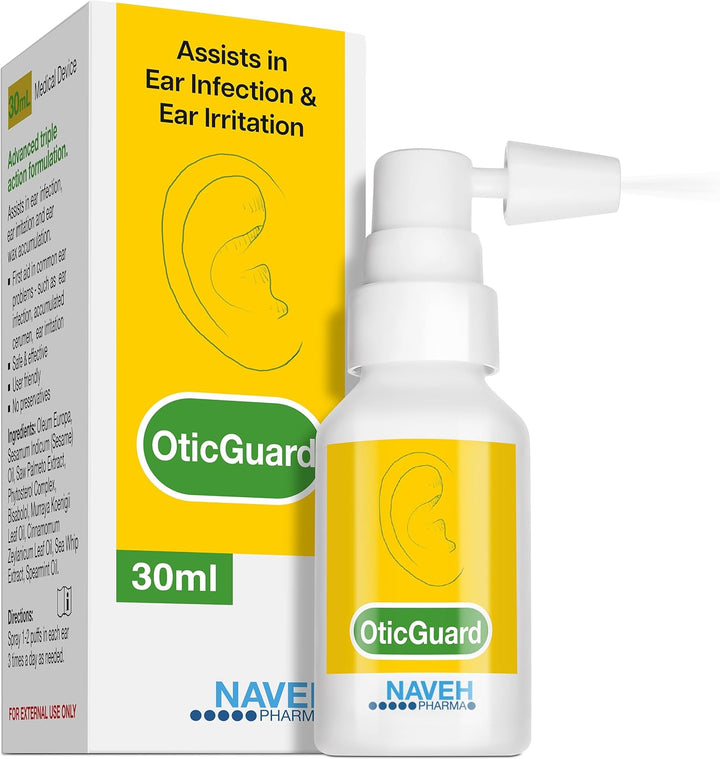 ® Otic Guard Natural Ear Spray 3 in 1 Herbal-Oil Blend for Ear Infections & Pain, Itchy Ears Ear Wax Removal Kit Softener for Clogged Ear Relief, and Swimmer’S Ear (30 Ml)