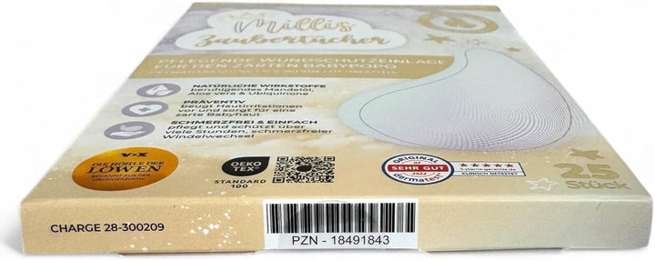 Magic Wipes for Nappy Dermatitis Baby, as Known from "The Lion'S Cave", 100 Wipes (4 X 25) with Aloe Vera, Almond Oil & Q10 - Nourishes, Protects & Serves as Wound Protection for Irritated Skin