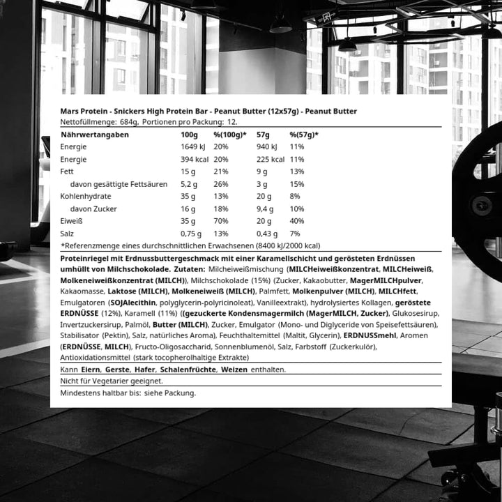 Hi Protein Peanut Butter Flavour Bar (12 X 57G) High Protein Snack with Caramel, Peanuts and Mild Chocolate - Contain 20G Protein