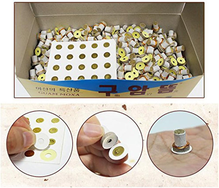 Moxa Moxibustion Mini Stick-On Moxa Homeopathic X (1100Pcs / 1 Box)