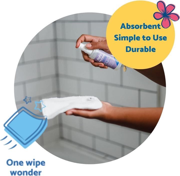 - 25 Washable Bamboo Terry Cloth Wipes, 15X15Cm Reusable White Pack, Perfect for Baby'S Hands and Face, Absorbent, Super Soft and Naturally Anti-Bacterial | Eco Friendly