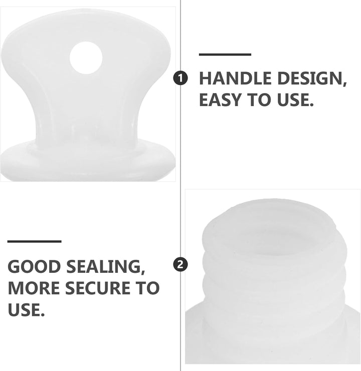 Hot Water Bottle Plug 2Pcs Hot Water Bottle Stopper Rubber Small White Cover Lids