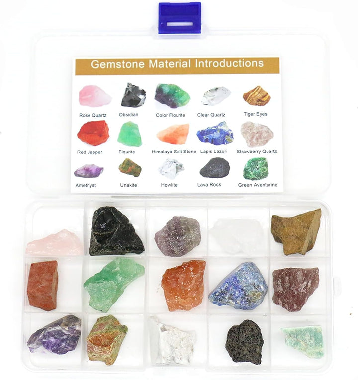 15Pcs Healing Crystals Set,Tumbled Stone and Gemstones Bulk, Natural Polished Stones Rocks and Quartz Crystal, Chakra Stone for Reiki,Meditation, Home Decorate Crystal Gifts for Beginner