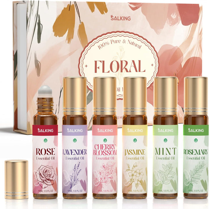 Fruity Essential Oils Set 6 X 10ML, Fragrance Oil Gift Set Scented Oils for Diffuser Candle Making - Pineapple, Guava, Raspberry, Green Apple, Orange, Cherry