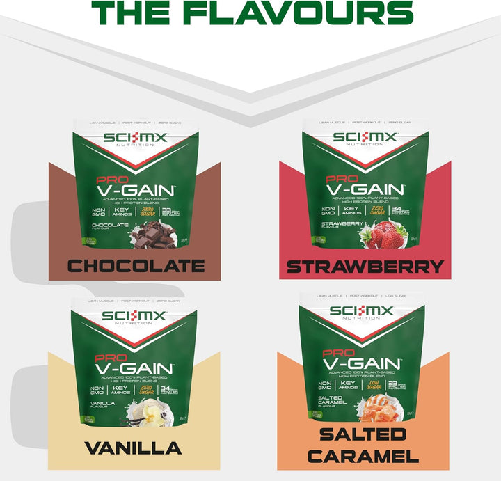Pro-V Gain - 100% Vegan Chocolate Flavour Soy Protein Powder Isolate + B12 + Magnesium - Muscle Growth & Maintenance - Sugar Free, Non-Gmo - 2.2KG (49 Servings) 33G of Protein per Serving