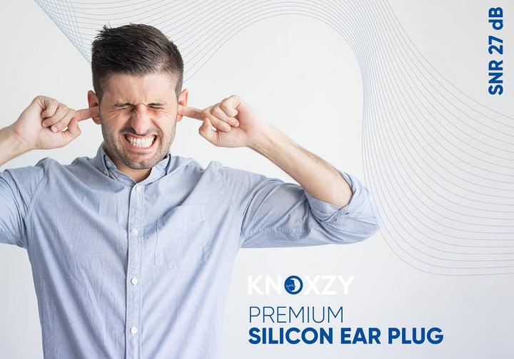 Silicone Ear Plugs for Sleeping Re-Usable Waterproof Noise Cancelling Premium Moldable Ear Plugs for Sleeping, Travelling, Studying Noise Reduction