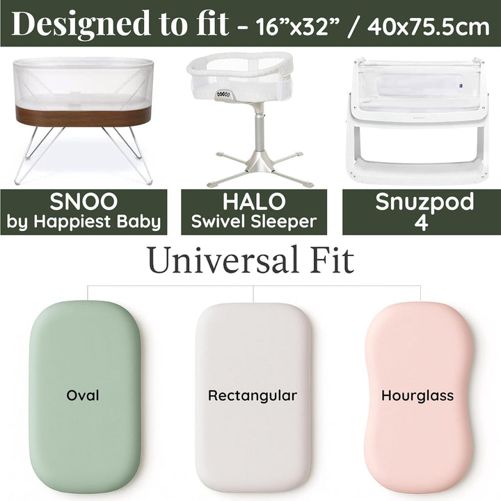 Organic Snuzpod 4 Compatible Crib Sheets - Thickest & Softest 2000GSM GOTS 100% Organic Cotton – Set of 2 Snuzpod Fitted Sheets – Snuzpod 4 Fitted Sheet 40 X 75.5 – Premium Snuzpod Mattress Bedding