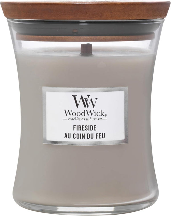 Medium Hourglass Scented Candle | Fireside | with Crackling Wick | Burn Time: up to 60 Hours | Gifts for Women