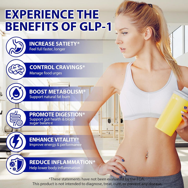 GLP 1 Supplements, 120 Capsules Appetite Suppressants Women&Men, GLP-1 Supplement Support for Appetite Regulate & Gut Health