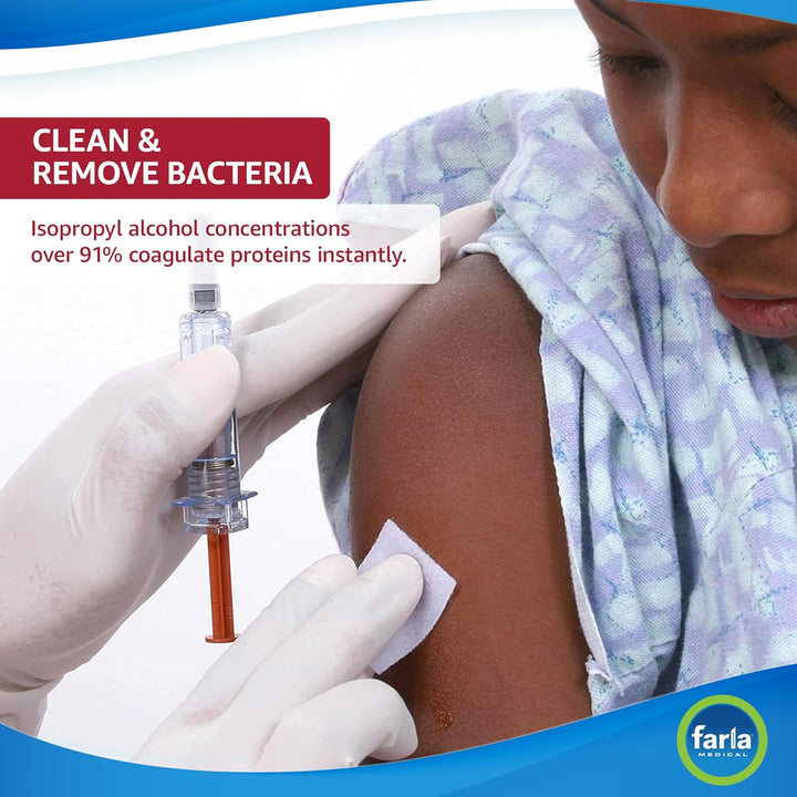 Mediswabs Pre Injection Alcohol Wipes (X100), Antiseptic Wipes with 70% Isopropyl Alcohol Sachets, Individually Wrapped Disposable Wound Cleaning Wipes, First Aid/Medical Use