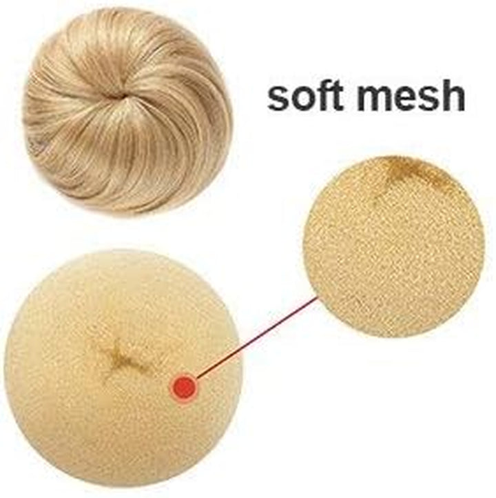 Hair Bun Shaper Set, 4 Size Beige Donut Bun Maker + 20 Golden Bobby Pins for Blonde, Chignon Bun Maker Hair Ring Style Accessories for Dancer Ballet Girls Extra-Large, Large, Medium, Small