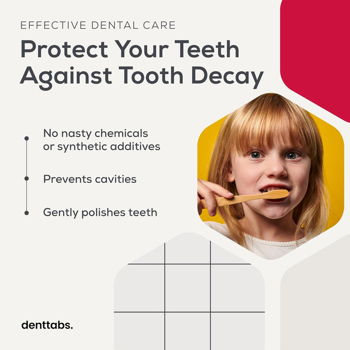 Strawberry Teeth Cleaning Tablets with Fluoride – Pack of 125, Natural Toothpaste Tablets for Adults & Kids, Vegan & Eco-Friendly, Cavity Prevention