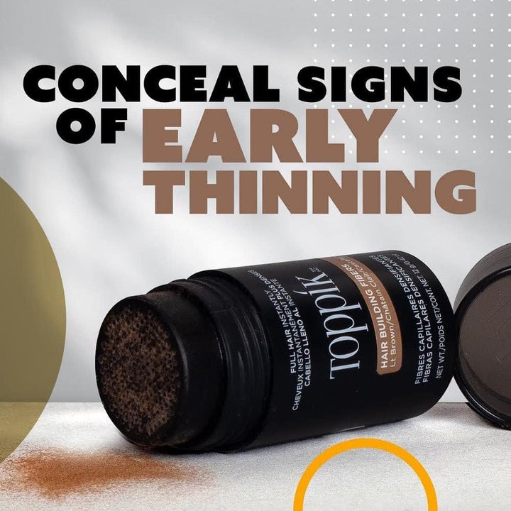 Toppik Hair Building Fibres Powder Brown Keratin-Derived for Naturally Thicker Looking 3G