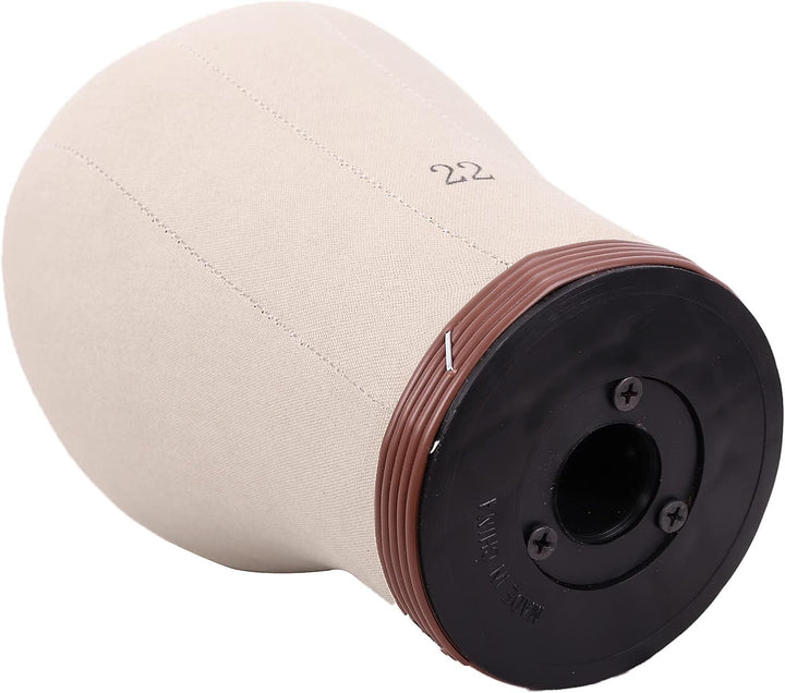 Wig Head Cork Canvas Block Head for Making Wigs Mannequin Head with Stand Head Pins (22 Inch, Brown/Beige)