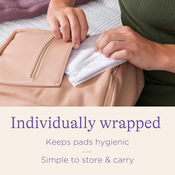 Disposable Breast Pads Maternity - 60 Pack - Ultra-Thin & Abosrbent Nursing Pads with Bluelock™ Core Leak-Proof Protection - Holds 20X Weight - Individually Wrapped -Breastfeeding Essentials