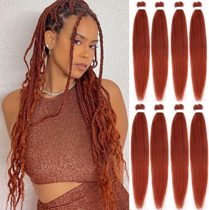 3 Packs Pre Stretched Braiding Hair Extension Yaki Texture EZ Braids Hair for Coi Leray Braids Black Braiding Crochet Hair Extensions /30 Inch 1B#
