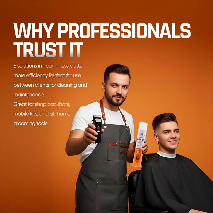 Clipper Spray 400Ml – 5-In-1 Lubricates, Cleans, Disinfects, Cools & Anti-Rust | Disinfectant Spray for Hair Clippers, Trimmers, Electric Shavers, Barber Use