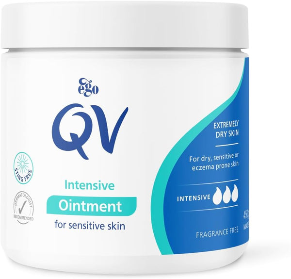 Intensive Ointment (450G) Soothing Moisturiser for Extremely Dry and Sensitive Skin, Rich Intensive Balm, Fragrance Free, Noncomedogenic, Sting Free Skin Care for Eczema, Psoriasis, Dermatitis