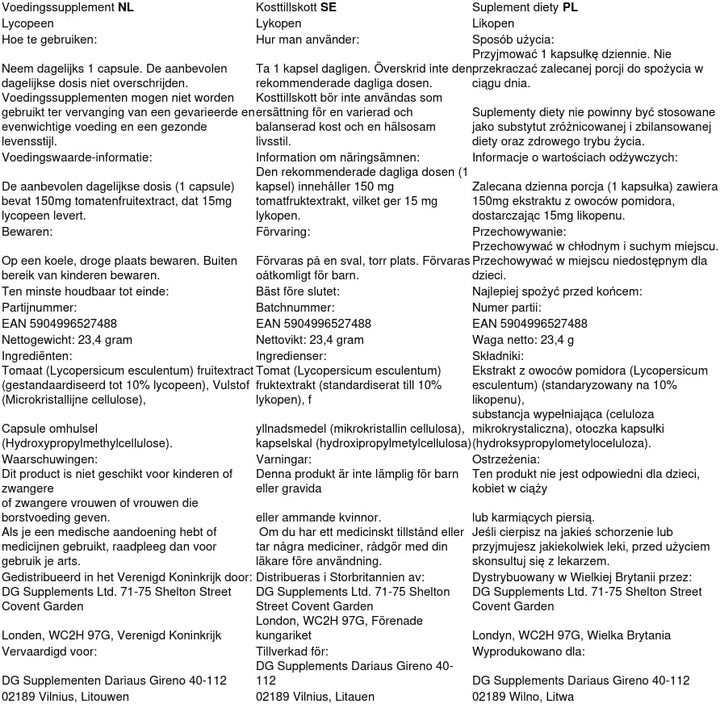 Lycopene 15Mg | 10% Beadlet | 90 Vegan Capsules | High Strength Antioxidant for Skin & Prostate Health | 3Rd Party Lab Tested