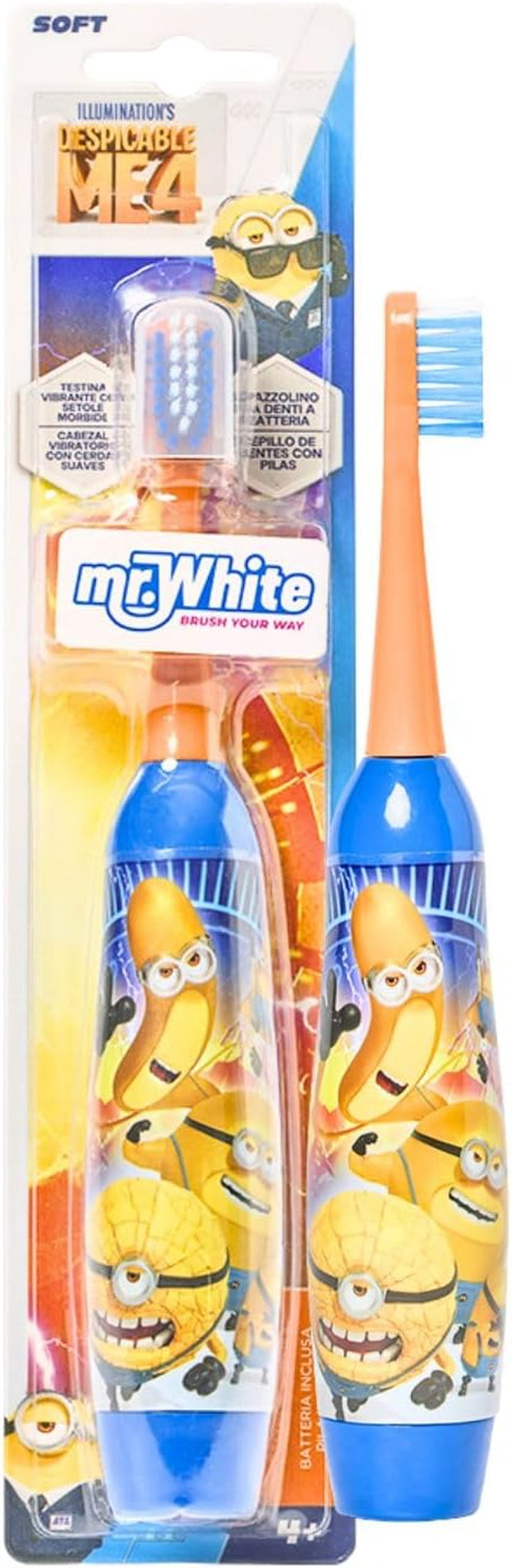 Disney Stitch Battery Powered Electric Toothbrush for Kids – Soft Rounded Bristles, Enhanced Vibration, Protection Cap & Battery Included | Gentle & Fun Oral Care for Children Ages 4+