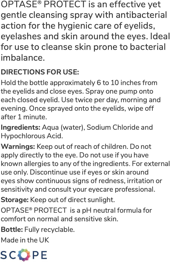 Protect Antibacterial Cleansing Eye Spray – for Daily Protection against Bacteria Overgrowth on Eyelids and Surrounding Skin - Preservative Free - 250 Applications