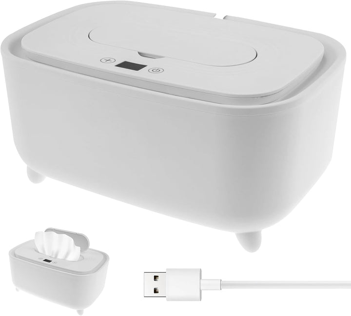 Uk Wipe Warmer Large Capacity Baby Wipe Warmer Intelligent Adjustable Temperature Infant Wipes Heater Top Heating Bottom Moisturizing Wipe Warmer for Babies Infants .(White)