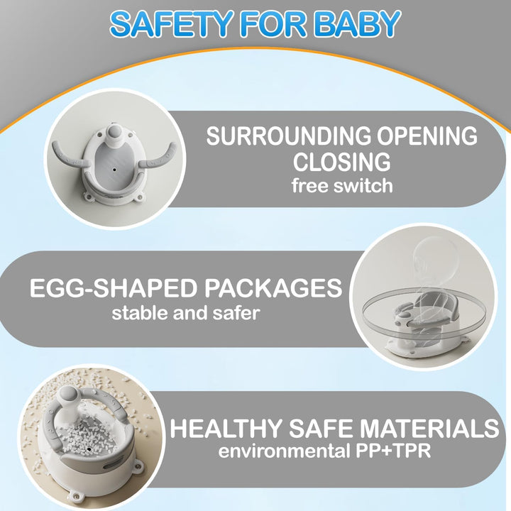 Baby Bath Seat for 6 Months & Up, Non-Slip Toddler & Newborn Sit up Bath Seat (Grey)