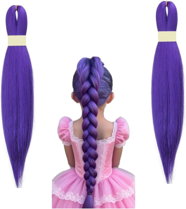 Anime H_Hunterss Rum Wig, Purple Hair Extensions for Braiding Purple Braiding Hair Pre Stretched Braiding Hair,26 Inchprestretched Braidings Hairs P-Urple Christmas Costume Cosplay Stage Partiesie
