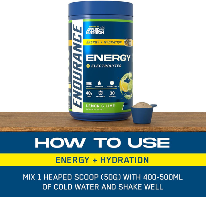 Endurance Energy Drink Powder High in Carbohydrates and Electrolytes Quick Energy for Performance Sports (1.5Kg - 30 Servings) (Lemon & Lime)
