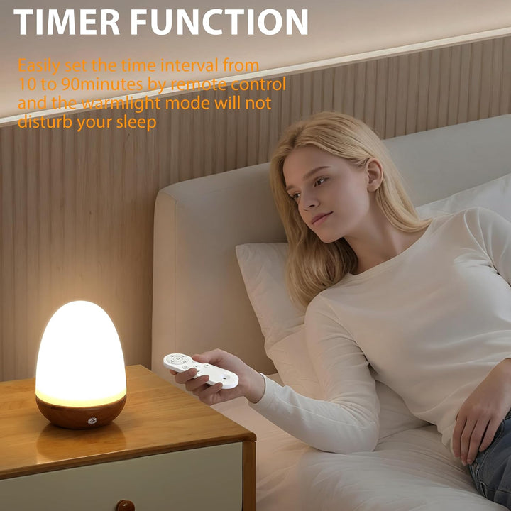 SAD Lamp, Sun Light Lamp Simulation of Daylight at 10000 Lux, Full Spectrum Light with Remote, Dimmable, and 3 Color Temperature to Regulate Day/Night Rhythm, Walnut Wood Grain