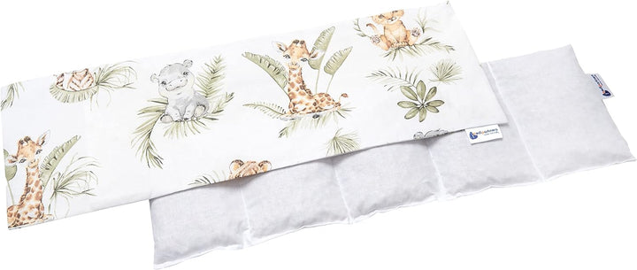 Cherry Stone Pillow 60X20Cm 800G 100% Cotton 5-Chamber Eco Natural Heat Pillow Cold Therapy Removable Pillowcase (Grid)