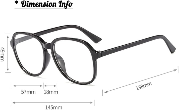Large Oversized Retro Vintage Classic Clear Transparent Glasses Frame HD Lens Eyewear Glasses
