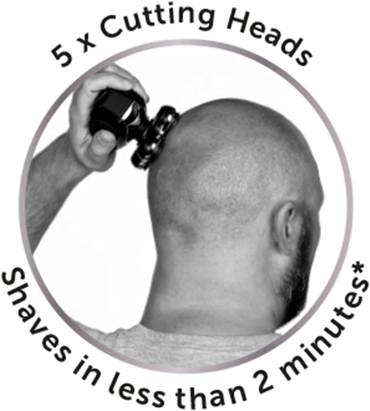 Electric Head Shaver for Bald Men (5 Cutting Heads, Skin Close Results, 0.2Mm), (Waterproof, Detail Trimmer, 50-Minute Runtime, Easy Clean Hair Pocket, Travel Pouch) Electric Razor - XR1501
