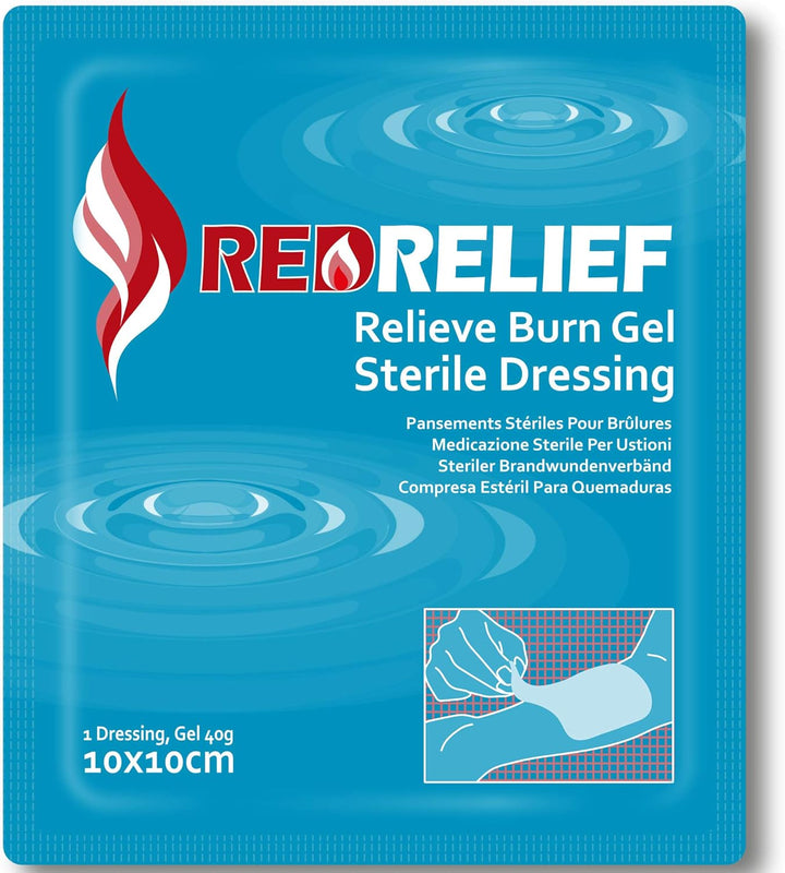 Emergency Burn Dressing 10X10Cm Pack of 5 - Cools, Soothes and Relieves Pain