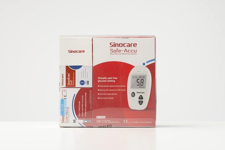 Blood Sugar Monitor, Diabetes Testing Kit Safe Accu, Large Memory Capacity Blood Sugar Test Kit with 50 Test Strips & 50 Lancing Devices, for Diabetics Home Self-Testing in Mmol/L