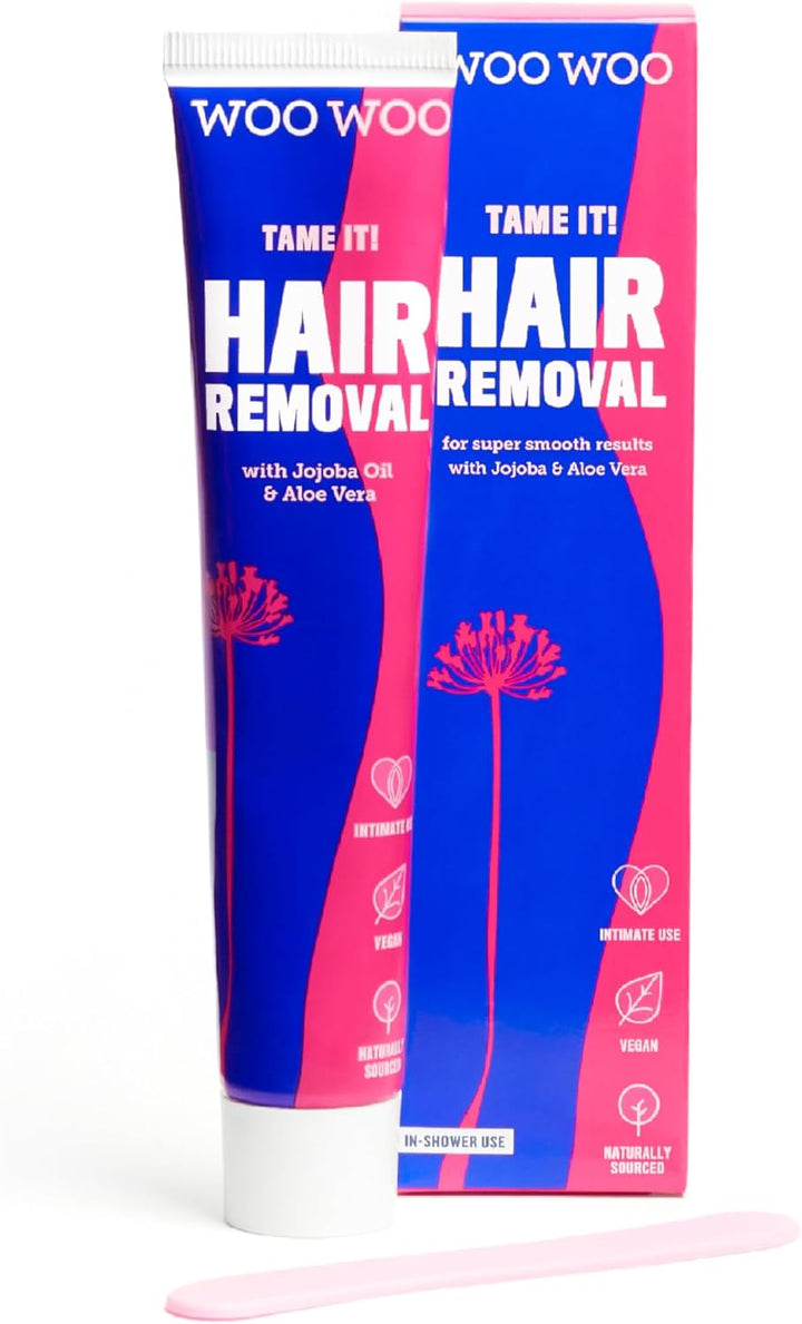 Tame It! Natural Intimate Hair Removal Cream - Painless Vegan Hair Remover for Sensitive Skin - Depilatory for Genitals, Bikini, Legs & Bum - Women In-Shower Cream with Aloe Vera - 100Ml