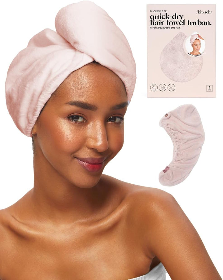 Microfibre Hair Towel Wrap - Quick Dry Curly Hair Wraps for Women | Microfiber Towel for Hair | Hair Drying Towel Wrap | Hair Towels for Women | Hair Turban for Wet Hair - Micro Dot