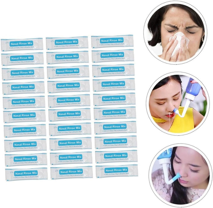 80 Pcs Nasal Salt Packets Iodine-Free Instant Dissolving Rinse Mix for Nose Care for Allergies and Sinus Relief Convenient for Daily Use