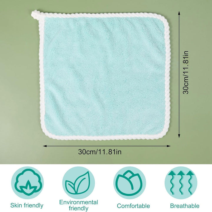 6 Pcs Flannel Face Cloth Soft Face Flannels Toddler Flannels Wash Towels Quick Dry Reusable Body Cloths Squares Wash Flannel for Baby Kids Adults(30X30Cm)
