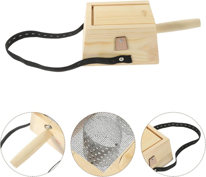 Wooden Moxibustion Box with Handle - Dual Column Moxa Holder for Home Use, Promotes Circulation and Disperses Cold, Ideal for Health Centers and Beauty Clubs (17X13X9.5Cm)