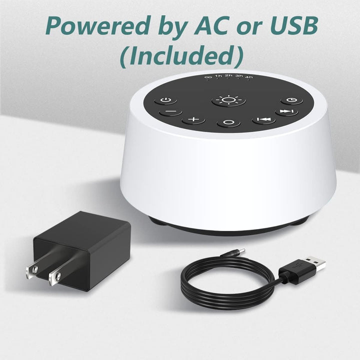 Sound Machines with 10 Colors Night Light 25 Soothing Sounds and Sleep White Noise Machine 32 Volume Levels 5 Timers Adjustable Brightness Memory Function for Adults Kids Baby (Black)