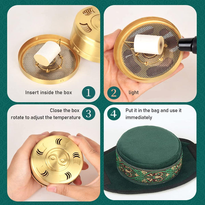 Portable Moxibustion Box, Temperature Control Moxibustion Burner Holder Box for Moxibustion Therapy Acupoint Massage