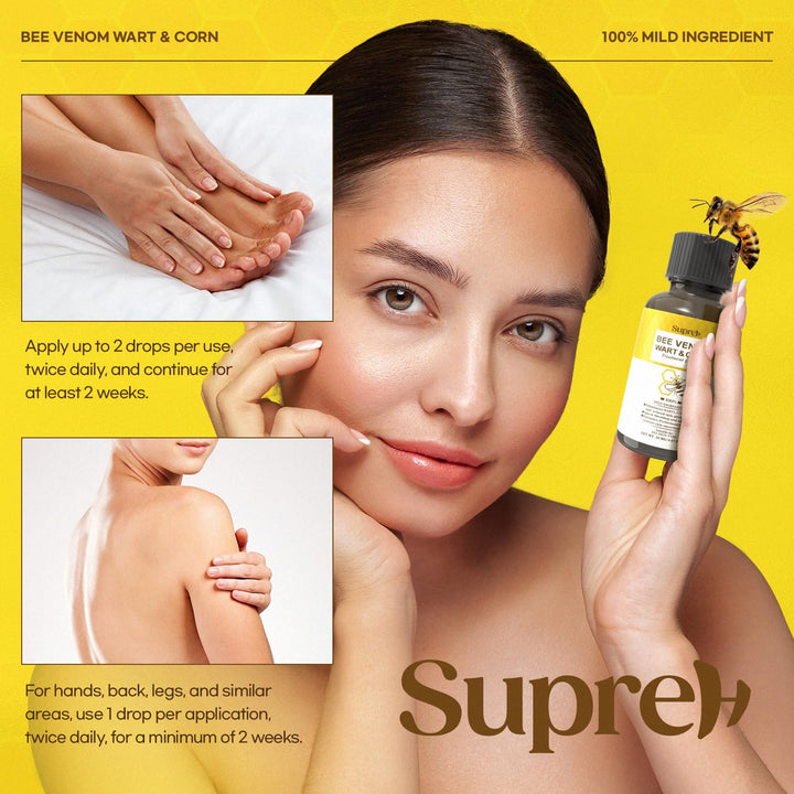 Fast-Acting Bee Venom Wart Remover: Wart Freeze off with Salicylic Acid & Bee Venom Cream - Wart Removal for Plantar Wart Genital Wart Common Wart on Face Hand Finger 30