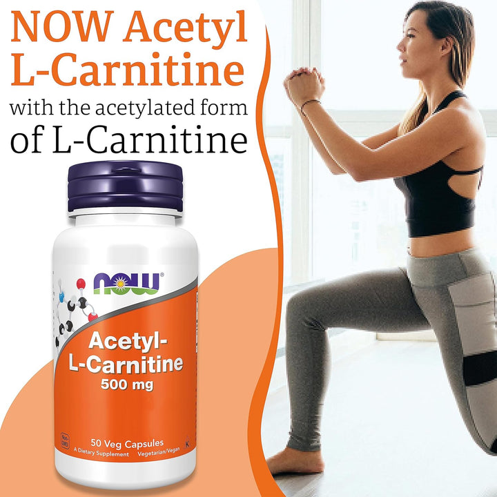 Foods, Acetyl-L-Carnitine, 500Mg, 50 Vegan Capsules, Lab-Tested, Amino Acid, Gluten Free, SOYA Free, Vegetarian