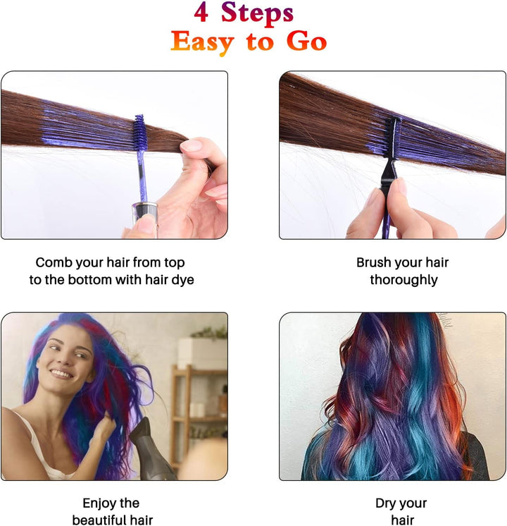 Hair Chalks for Girls, 8 Coloured Hair Dye Temporary, Washable Hair Spray Colour for Kids Men and Woman