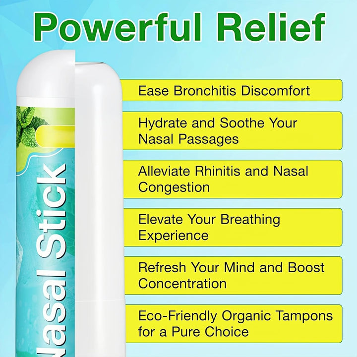 4 Pack Nasal Stick, Natural Refreshing Nasals Inhaler Stick, Nasal-Inhaler Blocked, Herbal Lung Cleansing Inhaler, Instant Relief for Stuffy Noses, Enhances Breathing & Focus